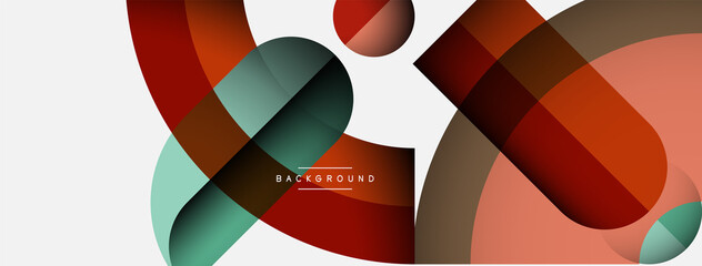 Geometric abstract background. Round shapes, circles, lines composition for wallpaper banner background or landing page