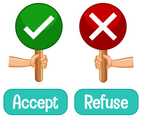 Opposite words with accept and refuse