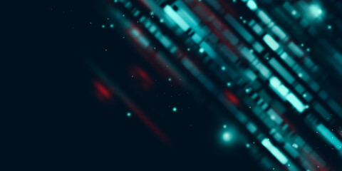Obraz premium technology background Light lines and blur 3D illustration
