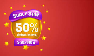 Naklejka premium Super sale special offer banner template