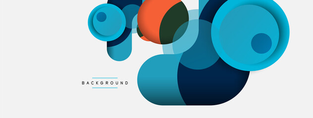 Circle and round shapes abstract background. Vector illustration for wallpaper banner background or landing page