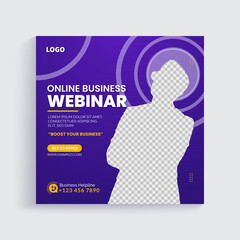 Digital marketing live webinar and corporate social media post template