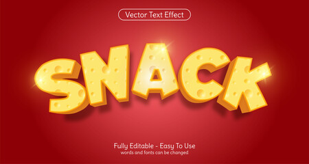 Creative 3d Snack editable text effect template