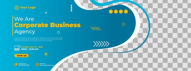 Modern business banner template design for webinar, marketing, online class program, etc