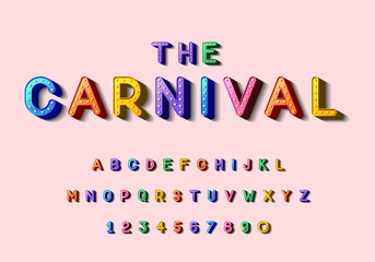 Fun and colourful font set 