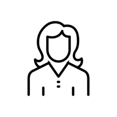 Black line icon for girl female