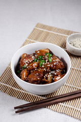 Ayam teriyaki or Chicken Teriyaki with sesame seeds.