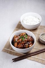 Ayam teriyaki or Chicken Teriyaki with rice.