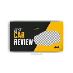 modern creative car review   social media post and web banner template for sale.