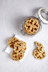 Kembang goyang rebon is traditional Indonesian shrimp crackers. 