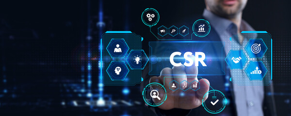 CSR abbreviation, modern technology concept. Business, Technology, Internet and network concept.