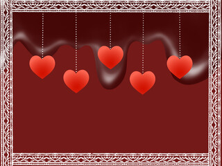 バレンタイン　背景イラスト