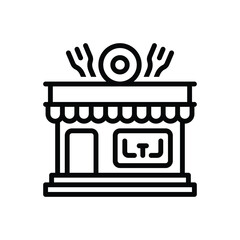 Black line icon for restaurant