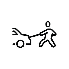 Black line icon for struggle