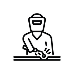 Black line icon for welding