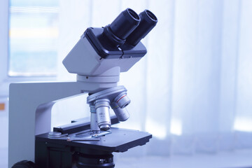 medical laboratory, microscope for chemistry biology test samples,Scientific and healthcare research background 