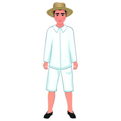 Men's folk national Brazilian costume. Vector illustration