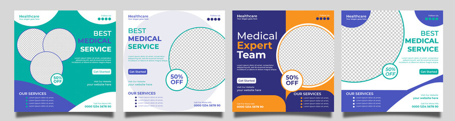 Medical Service Social Media Post or Instagram Post Design |Medical Dentist Social Media Post, Best Medical Services Social Media Post Design Template