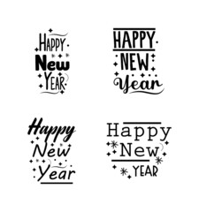 Creative lettering with new year typography concept