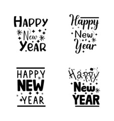 Lettering typography concept for new year