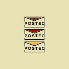 simply posted flat illustration logo design