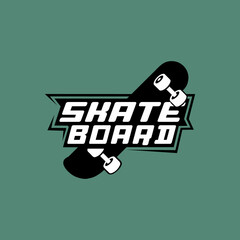 skateboard illustration logo design - obrazy, fototapety, plakaty