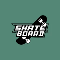 Fotobehang skateboard illustration logo design © chen.design