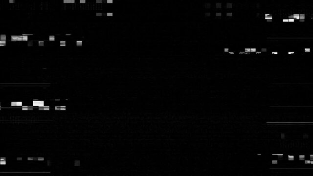  Glitch 4k footage on black background, VHS glitch footage