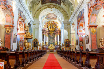 Pfarrkirche (Pfarre) St. Veit church interiors, Krems, Austria