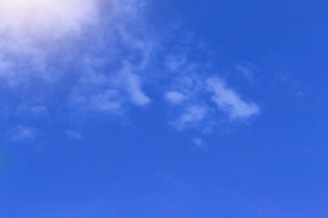 Blue sky texture and bright clouds in daylight
