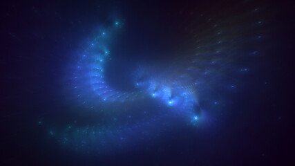 3D rendering abstract multicolor fractal light background