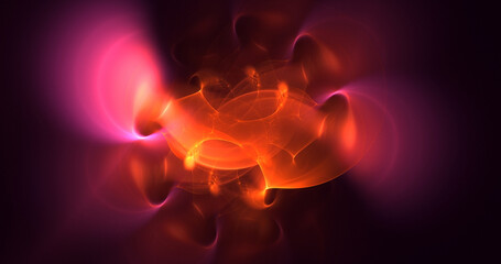 3D rendering abstract multicolor fractal light background