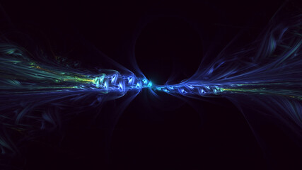 3D rendering abstract multicolor fractal light background
