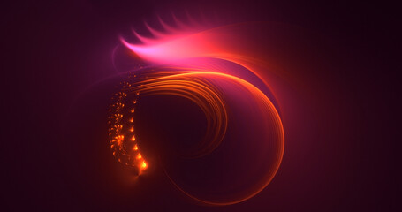 3D rendering abstract multicolor fractal light background