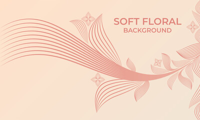 soft color line floral ornament shape background