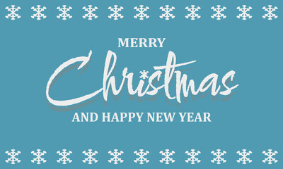 Merry Christmas with Snow frame Background