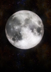 Full moon and starry space