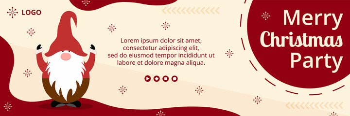 Merry Christmas Day Cover Template Flat Design Illustration Editable of Square Background Suitable for Social media, Card, Greetings and Web Internet Ads