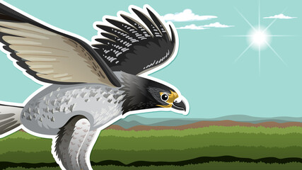 Thumbnail design with eagle on nature background