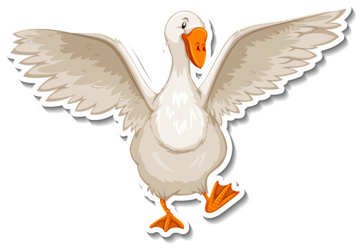 Goose animal farm animal cartoon sticker
