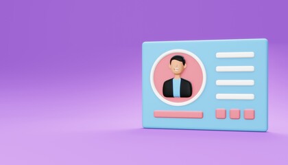 Business Card 3d icon illustration