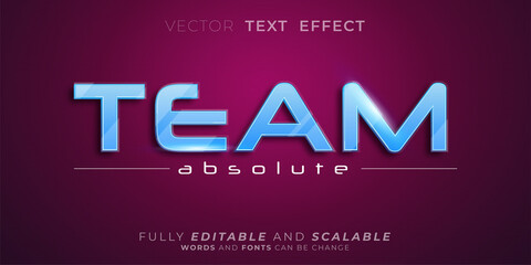 Team Text effect, Editable three dimension text style