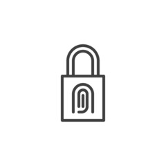 Smart lock line icon