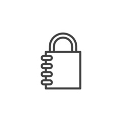 Combination Padlock line icon