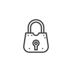 Security lock line icon