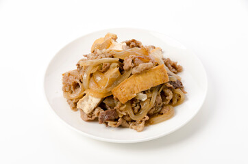 牛バラと厚揚げの炒め煮