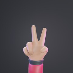 Victory hand gesture