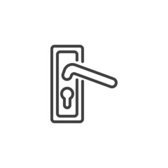 Door handle line icon