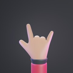 Rock hand gesture