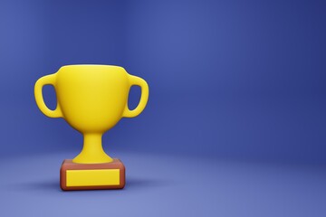 Gold Trophy 3D Illustration